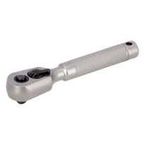 1/4" Pear Head Short Reversible Ratchet with 60 Teeth and Metal Handle