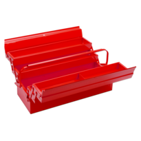 Caja met&aacute;lica de 5 compartimientos rojo