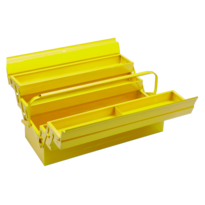 Caja met&aacute;lica de 5 compartimientos amarillo