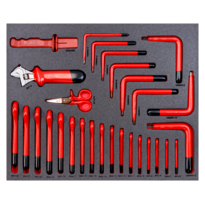 Fit&Go 3/3 Foam Laser Marked Inlay with Insulated Spanners, Hex Keys & Cutting Tools - 29 Pcs