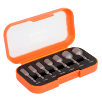 1/4" Hex Head Magnetic Power Nut Driver Socket Set– 7 pcs Retail pack