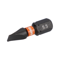 1/4" Impact Torsion Screwdriver Bits for Slotted Head Screws 25 mm