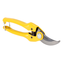 Bypass Secateurs with Yellow Stamped/Pressed Steel Handle and Straight Cutting Head
