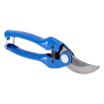 Bypass Secateurs with Blue Stamped/Pressed Steel Handle and Straight Cutting Head