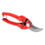 Sécateurs à lame de contournement avec manche en acier estampé/embouti rouge et tête de coupe droite
