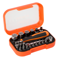 1/4" Pocket Metric Socket & Bit Set with Mini Ratchet & Spinner Handle - 24 Pcs