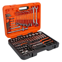 121-Piece 1/4" & 1/2" Metric Socket Set with Ratcheting Combination Wrenches & Slim Ratchets