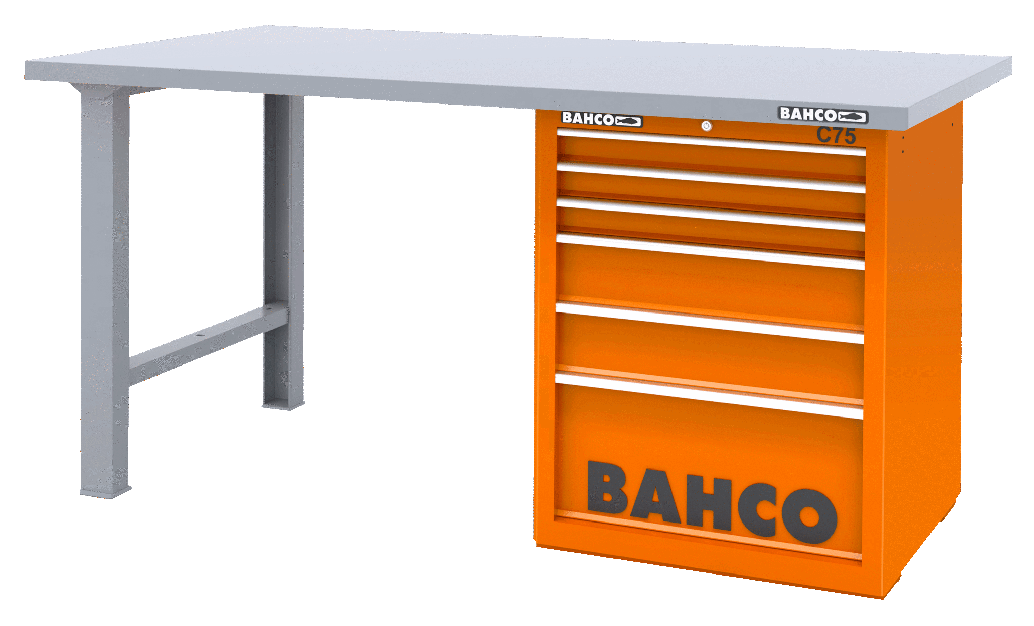 Heavy-duty werkbank met stalen blad, ladeblok en poten 1800 mm x 750 mm x 1030 mm | BAHCO | Bahco Netherlands NL