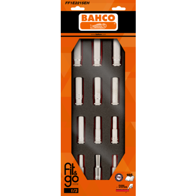 1/2"LONG SOCKETS 12PCS W/HANGE