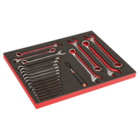 Fit&Go 3/3 Foam Laser Marked Inlay Combinations Wrenches & Magnetic Pick-Up with Ledlight - 56 Pcs