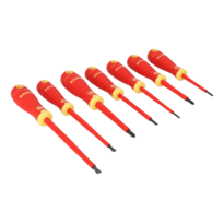 BahcoFit VDE Insulated Slotted and Phillips Screwdriver Set with Multi-Component Handle - 7 Pcs