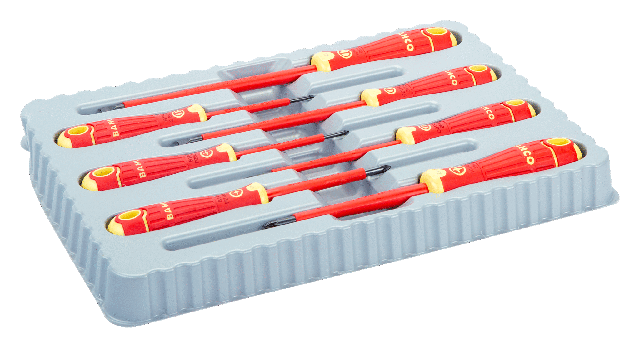 BahcoFit VDE Insulated Slotted And Pozidriv Screwdriver Set With Multi