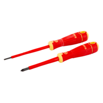 BahcoFit VDE Insulated Slotted and Phillips Screwdriver Set with Multi-Component Handle - 2 Pcs