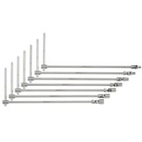Set of 7 T-Bar Handles with Swivel Sockets 7, 8, 10, 12, 13, 14 & 17 mm 500 mm long