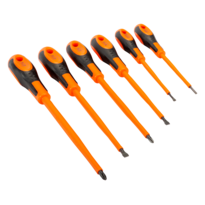 VDE Insulated Slotted and Phillips Screwdriver Set with Multi-Component Handle  - 6 Pcs