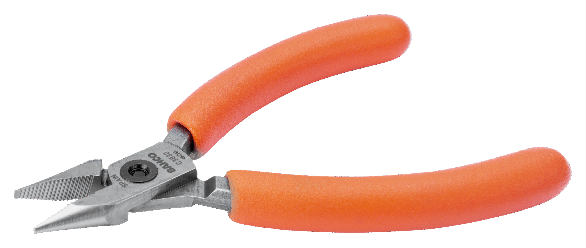 Compact Snipe Needle Nose Pliers with Orange PVC Handle, BAHCO