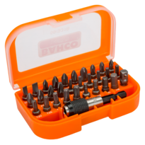 Набор бит под винты со шлицем, шестигранным гнездом, Phillips, Pozidriv и TORX®