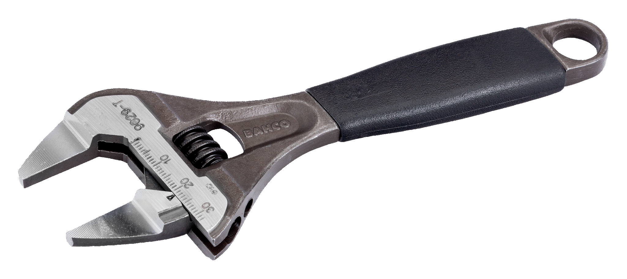 ERGO™ Central Nut Wide Opening Thin Jaw Adjustable Wrenches with Rubber  Handle, BAHCO