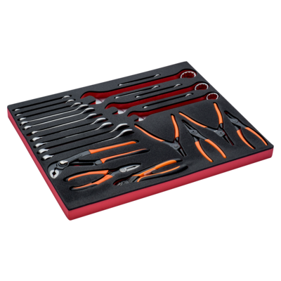 FOAM W/COMB.WRENCHES & PLIERS
