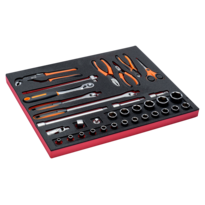 Jeu de pinces/douilles 1/2", module mousse 3/3 Fit&Go - 34 pcs