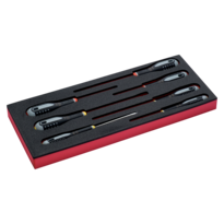 Fit&Go 1/3 Foam Inlay 4 Slotted/3 Phillips Screwdriver Set - 7 Pcs