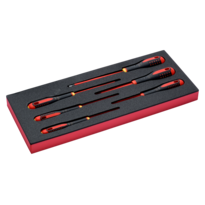Fit&Go 1/3 Foam Inlay Slotted/Phillips Insulated Screwdriver Set 39 mm x 181 mm x 445 mm - 6 Pcs