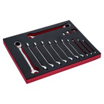 Fit&Go 2/3 Foam Inlay Combination Ratchet Wrench Set - 15 Pcs