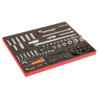 Fit&Go 3/3 Foam Inlay 1/4" & 1/2" Socket Set & 100 Screwdriver Bit Set - 160 pcs
