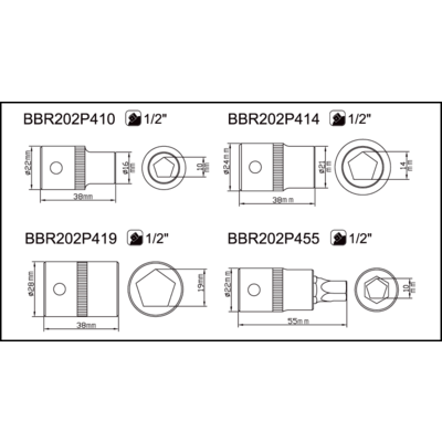 1/2 SOCKET DRIVER 5P 10 MM 圖 2