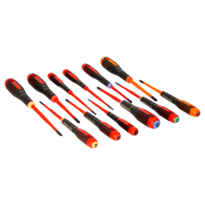 ERGO™ Slim VDE Insulated Slotted, Phillips, Pozidriv, Torx and Plus-Minus/Phillips Screwdriver Set with 3-Component Handle - 12 Pcs